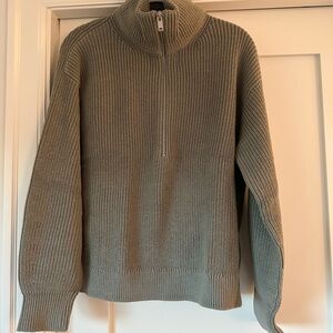 Everlane Women's Olive Zip-Up Sweater